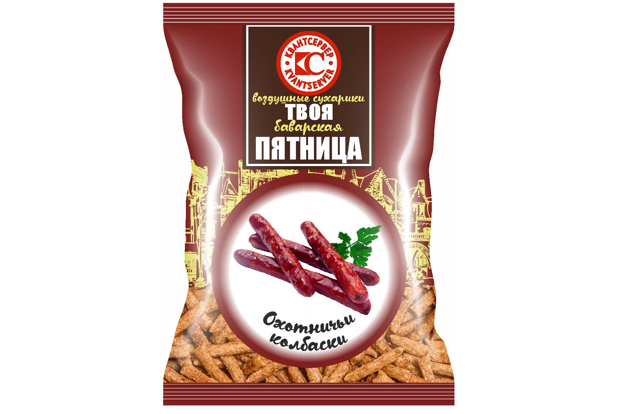 Сухарики воздушные "Твоя ПЯТНИЦА" "Охотничьи колбаски" 60 г