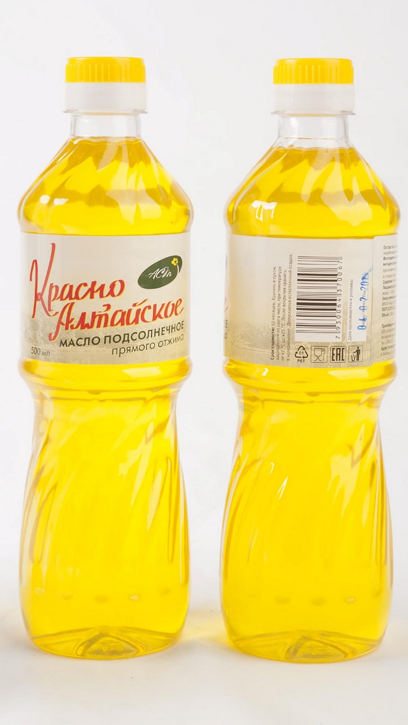 Подсолнечное масло первого холодного отжима «КрасноАлтайское»