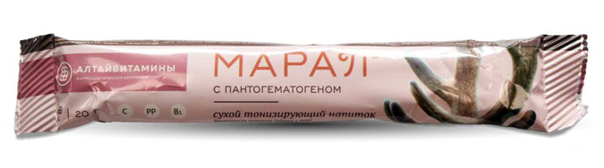 Тонизирующий напиток "Марал®" с пантогематогеном, 20 г, стик пакеты 