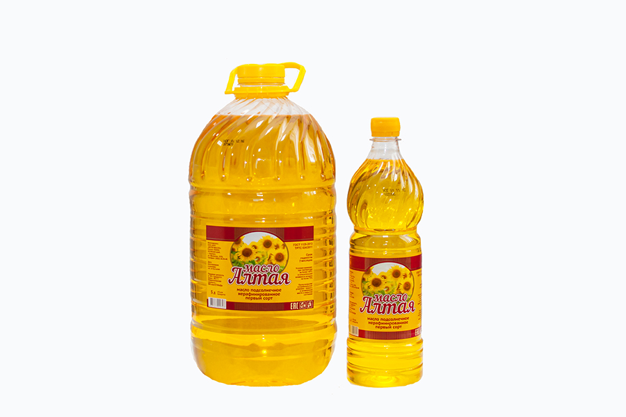 Масло подсолнечное «Масло Алтая» PET-бутылка 1,0 и 5,0 л