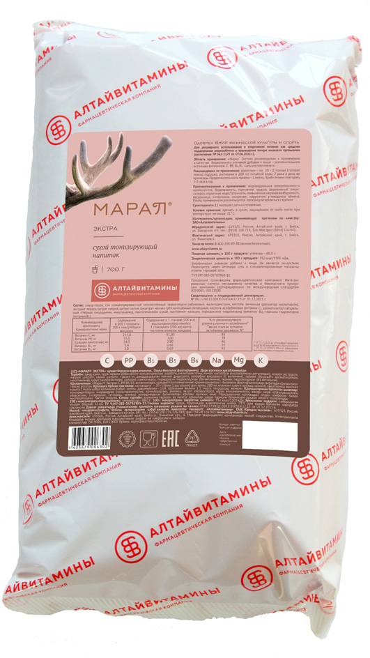 Сухой тонизирующий напиток "Марал® экстра", 700 г
