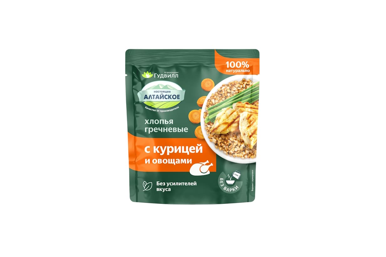 Хлопья гречневые с курицей по-домашнему 40 г