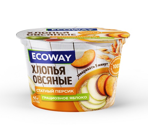 Хлопья "ECOWAY" "Статный персик, грациозное яблоко" не требующие варки