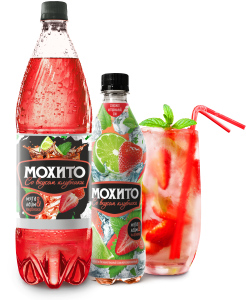 БЕЗАЛКОГОЛЬНЫЙ КОКТЕЙЛЬ «МОХИТО «СО ВКУСОМ КЛУБНИКИ»