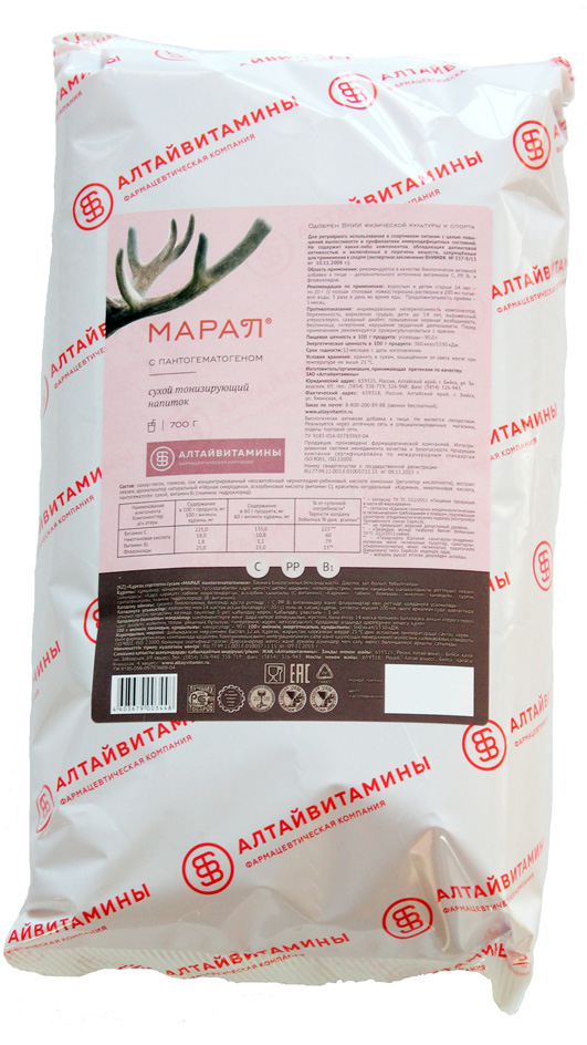 Сухой тонизирующий напиток "Марал®" с пантогематогеном, 700 г