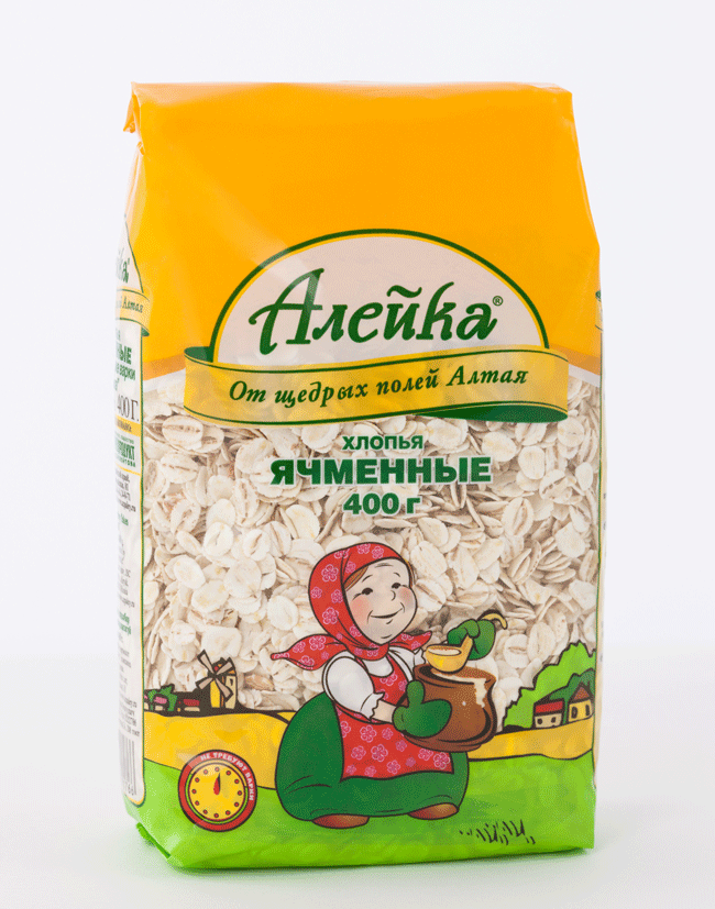 Хлопья ячменные не требующие варки "Алейка"