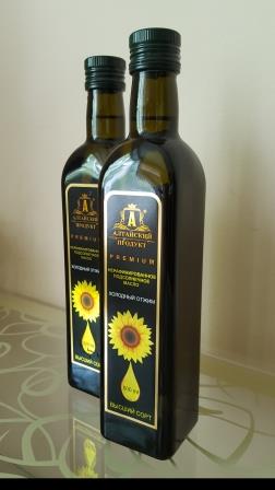 Нерафинированное подсолнечное масло холодного отжима "Алтайский продукт" PREMIUM 0,5 л. EURO