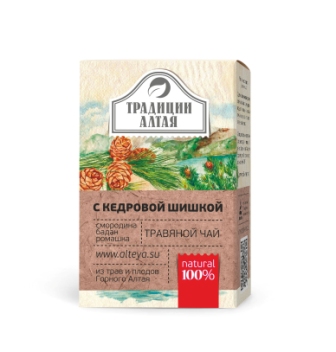 Чайный напиток травяной чай с кедровой шишкой