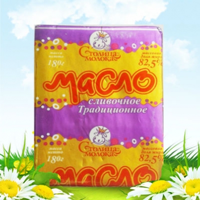 Масло сладко-сливочное "Традиционное" несолёное 82,5% 180гр.