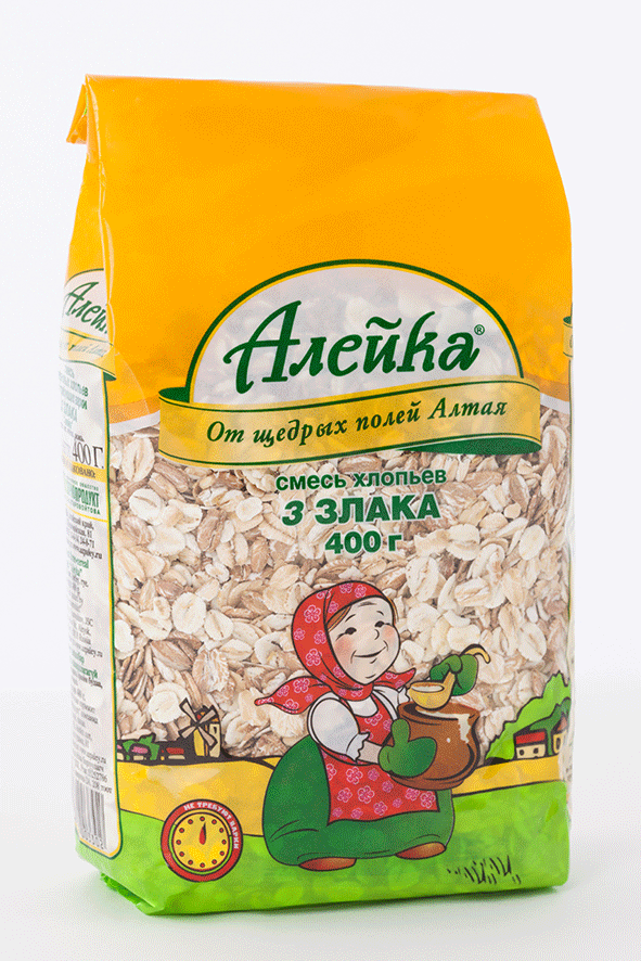 Смесь хлопьев не требующих варки "3 злака" "Алейка"