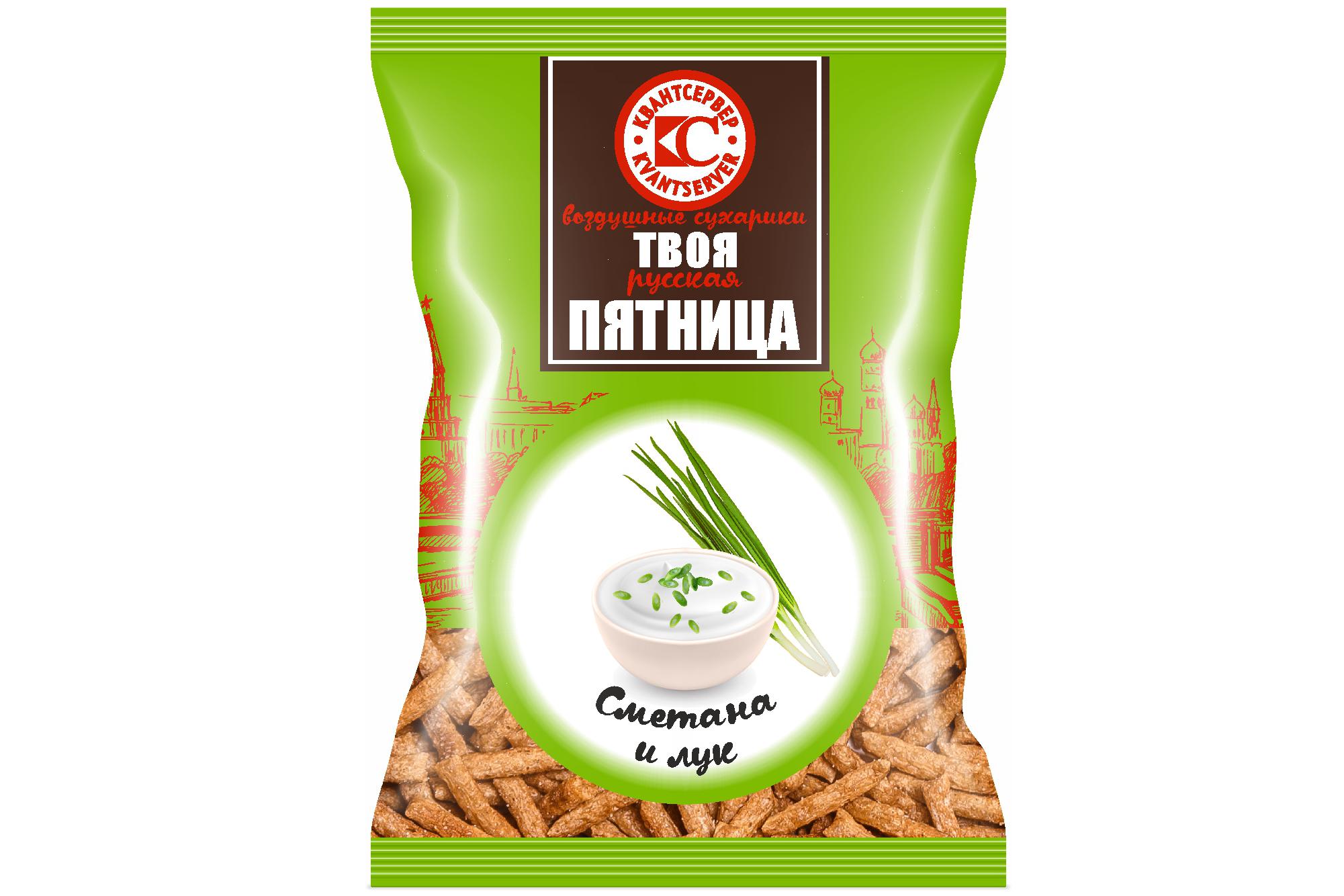 Сухарики воздушные "Твоя ПЯТНИЦА" "Сметана и лук" 60 г