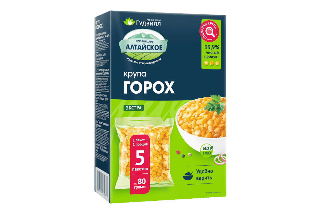 Горох колотый в варочных пакетах 400 г